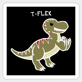 T-Flex T-Rex (White) Sticker